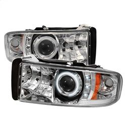 ( Spyder ) - Ram Sport - Projector Headlights - CCFL Halo - LED ( Replaceable LEDs ) - Chrome - High 9005 (Included) - Low H1 (Included)