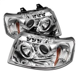 ( Spyder ) - Projector Headlights - LED Halo - LED ( Replaceable LEDs ) - Chrome - High 9005 (Not Included) - Low 9006 (Not Included)
