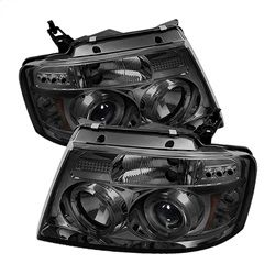( Spyder ) - Projector Headlights - Version 2 - LED Halo - LED - Smoke - High H1 - Low 9006