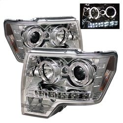 ( Spyder ) - Projector Headlights - Halogen Model Only ( Not Compatible With Xenon/HID Model ) - LED Halo - LED ( Replaceable LEDs ) - Chrome - High H1 (Included) - Low H1 (Included)