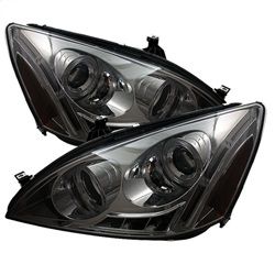 ( Spyder ) - Projector Headlights - LED Halo - Amber Reflector - LED ( Replaceable LEDs ) - Smoke - High H1 (Included) - Low H1 (Included)