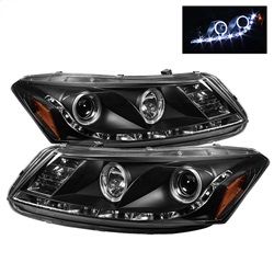 ( Spyder ) - Projector Headlights- LED Halo - DRL - Black - High H1 (Included) - Low H1 (Included)