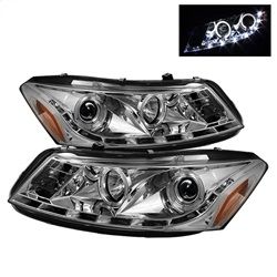 ( Spyder ) - Projector Headlights- LED Halo - DRL - Chrome - High H1 (Included) - Low H1 (Included)
