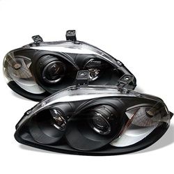 ( Spyder ) - Projector Headlights - LED Halo - Amber Reflector - Black - High H1 (Included) - Low H1 (Included)