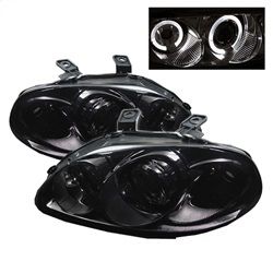 ( Spyder ) - Projector Headlights - LED Halo - Amber Reflector - Smoke - High H1 (Included) - Low H1 (Included)