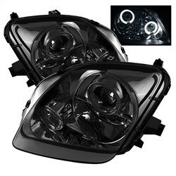 ( Spyder ) - Projector Headlights - LED Halo - Smoke - High H1 (Included) - Low H1 (Included)