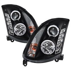 ( Spyder ) - Projector Headlights - Xenon/HID Model Only ( Not Compatible With Halogen Model ) - LED Halo - DRL - Black - High H4 (Included) - Low D2R (Not Included)