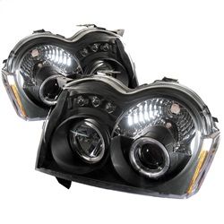 ( Spyder ) - Projector Headlights - LED Halo - LED ( Replaceable LEDs ) - Black - High H1 (Included) - Low 9006 (Not Included)