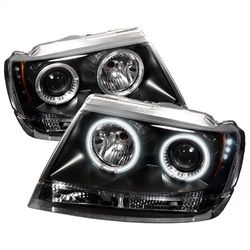 ( Spyder ) - Projector Headlights - CCFL Halo - LED ( Replaceable LEDs ) - Black - High 9005 (Not Included) - Low 9006 (Not Included)