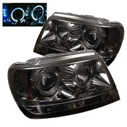 ( Spyder ) - Projector Headlights - LED Halo - LED ( Replaceable LEDs ) - Smoke - High 9005 (Not Included) - Low 9006 (Not Included)