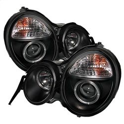 ( Spyder ) - Projector Headlights - LED Halo - Black - High H1 (Included) - Low H7 (Included)