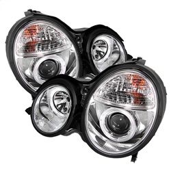 ( Spyder ) - Projector Headlights - LED Halo - Chrome - High H1 (Included) - Low H7 (Included)