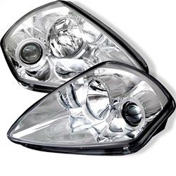 ( Spyder ) - Projector Headlights - LED Halo - Chrome - High H1 (Included) - Low H1 (Included)