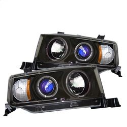 ( Spyder ) - Projector Headlights - LED Halo - Black - High H1 (Included) - Low 9006 (Included)