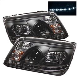 ( Spyder ) - Projector Headlights (does not fit the Jetta 2.5) - DRL - Black - High H1 (Included) - Low H1 (Included)