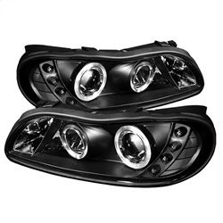 ( Spyder ) - Projector Headlights - LED Halo - LED ( Replaceable LEDs ) - Black - High 9005 (Included) - Low H1 (Included)