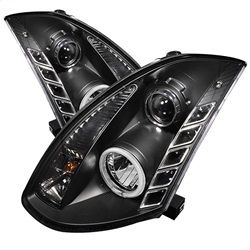 ( Spyder ) - Projector Headlights - Xenon/HID Model Only ( Not Compatible With Halogen Model ) - CCFL Halo - DRL - Black - High H4 (Included) - Low D2R (Not Included)