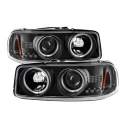( Spyder ) - Projector Headlights - CCFL Halo - LED ( Replaceable LEDs ) - Black - High 9005 (Not Included) - Low 9006 (Included)