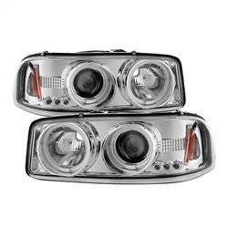 ( Spyder ) - Projector Headlights - CCFL Halo - LED ( Replaceable LEDs ) - Chrome - High 9005 (Not Included) - Low 9006 (Included)