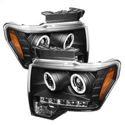 ( Spyder ) - Projector Headlights - Halogen Model Only ( Not Compatible With Xenon/HID Model ) - CCFL Halo - LED ( Replaceable LEDs ) - Black - High H1 (Included) - Low H1 (Included)