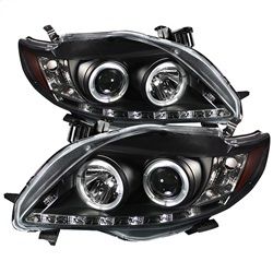 ( Spyder ) - Projector Headlights - LED Halo - DRL - Black - High H1 (Included) - Low H7 (Included)
