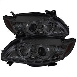 ( Spyder ) - Projector Headlights - LED Halo - DRL - Smoke - High H1 (Included) - Low H7 (Included)