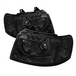 ( Spyder ) - Projector Headlights - LED Halo - LED ( Replaceable LEDs ) - Smoke - High 9005 (Not Included) - Low 9006 (Not Included)