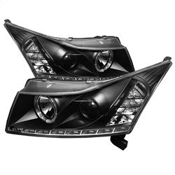 ( Spyder ) - Projector Headlights - LED Halo -DRL - Black - High H1 (Included) - Low H7 (Included)