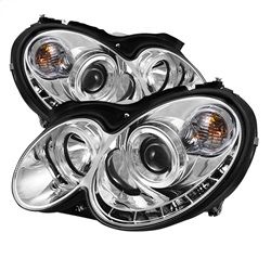 ( Spyder ) - Projector Headlights - Halogen Model Only ( Not Compatible With Xenon/HID Model ) - LED Halo - DRL - Chrome - High H1 (Included) - Low H7 (Included)