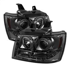 ( Spyder ) - Projector Headlights - CCFL Halo - LED ( Replaceable LEDs ) - Smoke - High H1 (Included) - Low H1 (Included)