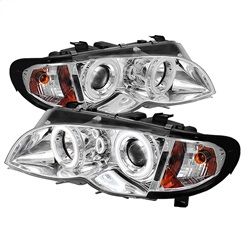 ( Spyder ) - 4DR Projector Headlights 1PC - CCFL Halo - Chrome - High H1 (Included) - Low H7 (Included)