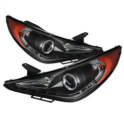 ( Spyder ) - Projector Headlights ( Does Not Fit Hybrid Model ) - LED Halo - DRL - Black - High H7 (Included) - Low H7 (Not Included)