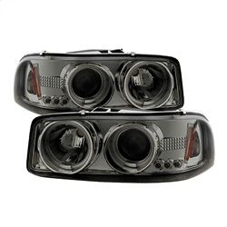 ( Spyder ) - Projector Headlights - CCFL Halo - LED ( Replaceable LEDs ) - Smoke - High 9005 (Not Included) - Low 9006 (Included)