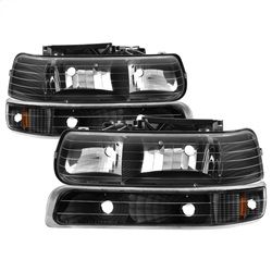( xTune ) - Amber Crystal Headlights With Bumper Lights - Black