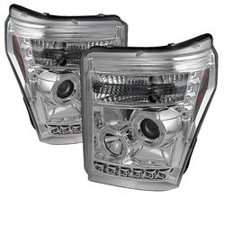 ( Spyder ) - Projector Headlights - CCFL Halo - DRL - Chrome - High H1 (Included) - Low 9006 (included)