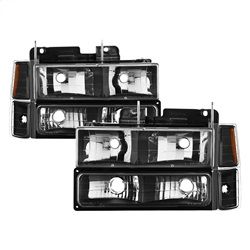 ( xTune ) - Headlights W/ Corner & Parking Lights 8pcs sets -Black