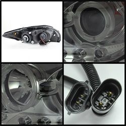 ( Spyder ) - Projector Headlights - LED Halo -Replaceable LEDs - Smoke - High H1 (Included) - Low 9006 (Included)