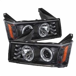 ( Spyder ) - Projector Headlights - Halogen Model Only ( Not Compatible With Xenon/HID Model ) - LED Halo - Black - High 9005 (Not Included) - Low H1 (Included)