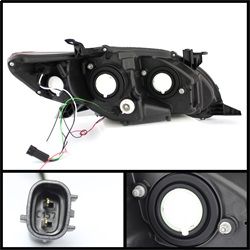 ( Spyder ) - Projector Headlights - Halogen Model Only ( Not Compatible With Xenon/HID Model ) - DRL LED - Black