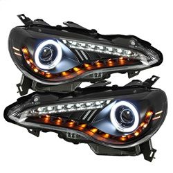 ( Spyder ) - Projector Headlights - CCFL Halo - DRL LED - Black