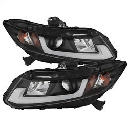 ( Spyder ) - Projector Headlights (does not fit the 2014 Civic coupe) - Light Bar DRL - Black - High H1 ( Included ) - Low H1 ( Included )