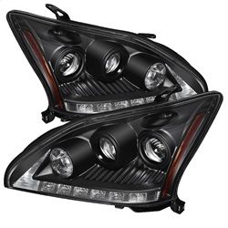 ( Spyder ) - Projector Headlights - Halogen Model Only DRL LED - Black - High H7 ( Included ) - Low H7 ( Included )