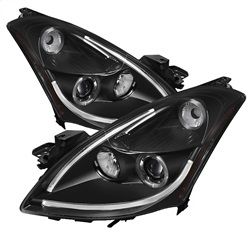 ( Spyder ) - Projector Headlights - Light Tube DRL - High H1 LED Halo - Black