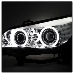 ( Spyder ) - Projector Headlights - Factory Xenon Model Only ( Not Compatible With Halogen Model ) - CCFL Halo - Chrome - High H7 (Included) - Low D2S (Not Included)