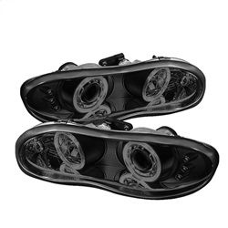 ( Spyder ) - Projector Headlights - LED Halo - LED ( Replaceable LEDs ) - Black Smoke - High 9005 (Not Included) - Low H1 (Included)