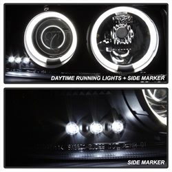 ( Spyder ) - Projector Headlights - CCFL Halo - LED ( Replaceable LEDs ) - Black Smoke - High 9005 (Not Included) - Low 9006 (Included)
