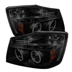 ( Spyder ) - Projector Headlights - CCFL Halo - LED ( Replaceable LEDs ) - Black Smoke - High H1 (Included) - Low 9006 (Not Included)