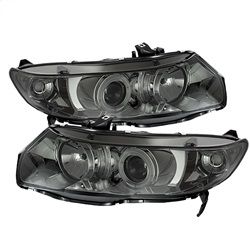 ( Spyder ) - Projector Headlights - CCFL Halo - Smoke - High H1 (Included) - Low H1 (Included)