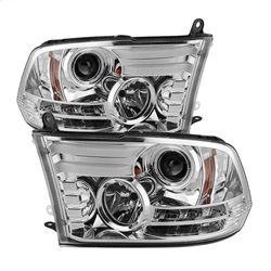 ( Spyder ) - Projector Headlights - Halogen Model Only ( Not Compatible With Factory Projector And LED DRL ) - Light Bar DRL - Chrome - High 9005 (Not Included)- Low H1 (Included)