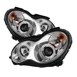 ( Spyder ) - Projector Headlights - Halogen Model Only ( Not Compatible With Xenon/HID Model ) - CCFL Halo - Chrome - High H1 (Included) - Low H7 (Included)